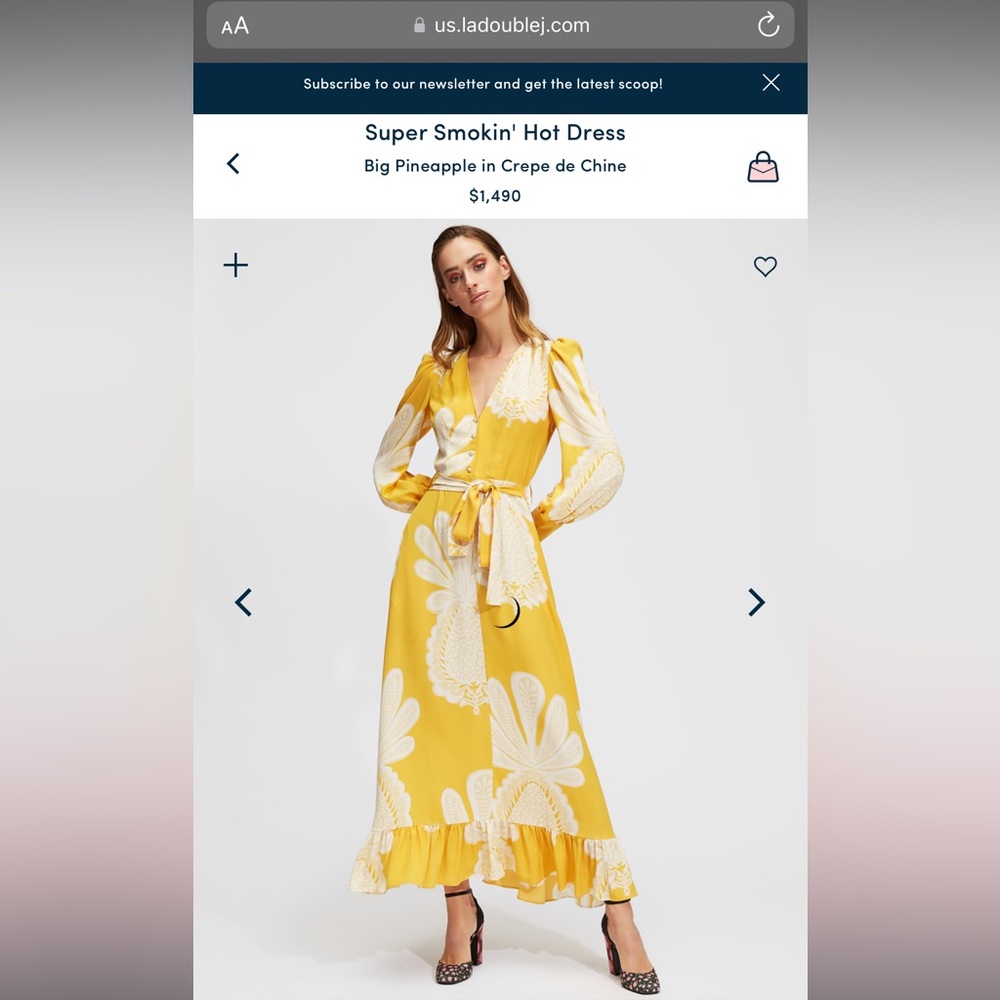 La DoubleJ Super Smokin’ Hot Dress Big Pineapple in Crepe de Chine